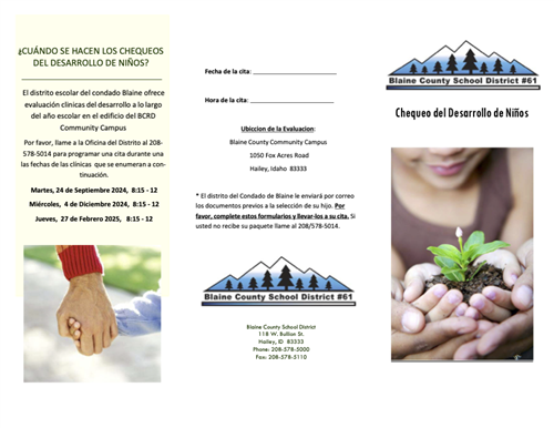 Child Developmental Screening Brochure 2024 Spanish